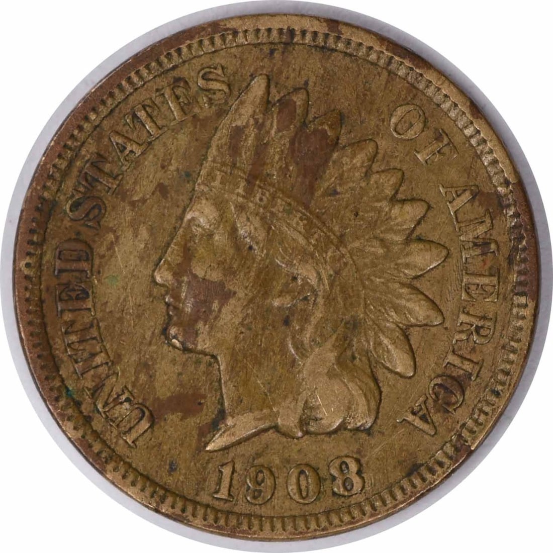 1908-S Indian Cent VF Uncertified: 1908-S Indian Cent VF Uncertified The 1908-S Indian Cent is a copper small cent from the early 20th century, bearing the iconic design of the Liberty Head Indian Chief. This circulated coin features a