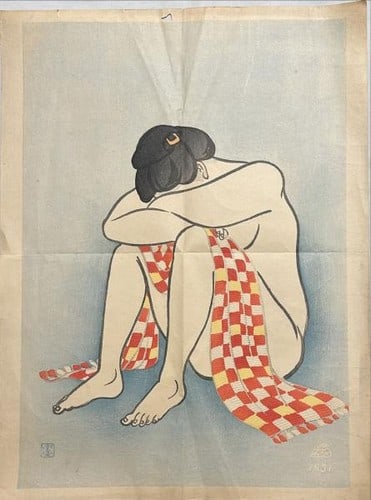 Yamamura Koka Japanese Woodblock Print Nude Woman 1931 Takamizawa Shin hanga: Yamamura Koka Japanese Woodblock Print Nude Woman 1931 Takamizawa Shin hanga Item Specifics: Artist: Yamamura Koka Subject: Nude Woman Material: Paper Style: Japanese Size: 47 x 35 cm Year Of Producti