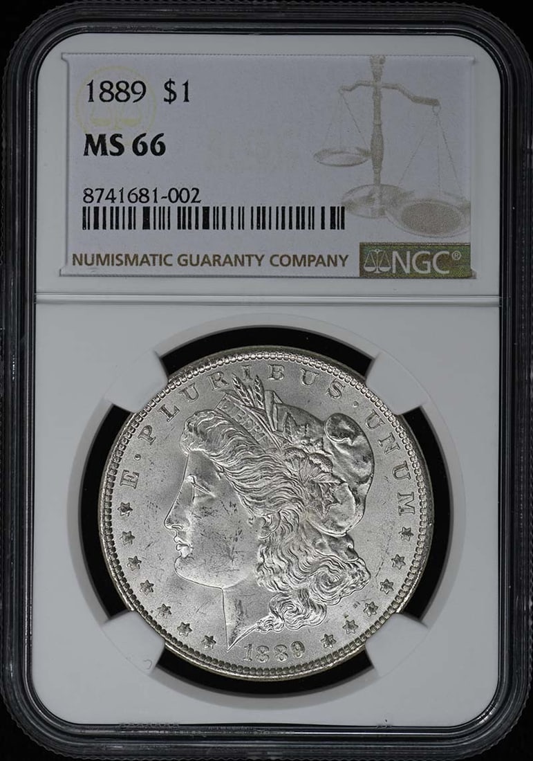 Morgan Dollar 1889 S$1 MS66: Morgan Dollar 1889 S$1 MS66 The Morgan Dollar 1889 S$1 MS66 is an uncirculated coin with a high grade of MS66, certified by the Numismatic Guaranty Corporation (NGC). This coin features the iconic des