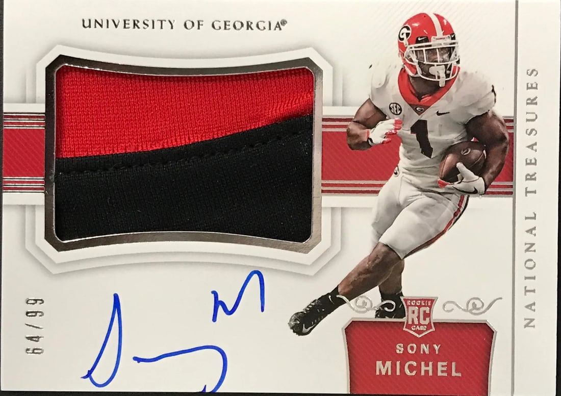 Michel Autographed Sony Collegiate 2018 Panini National Patch Treasures Card (1 of 2)