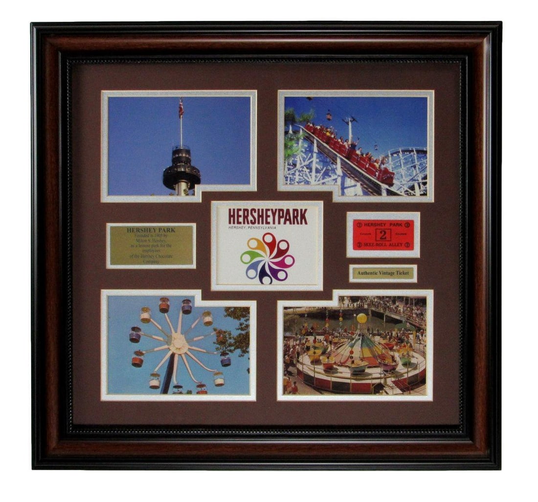 Hershey Park Photo Collage Hershey, Pennsylvania Framed (1 of 1)