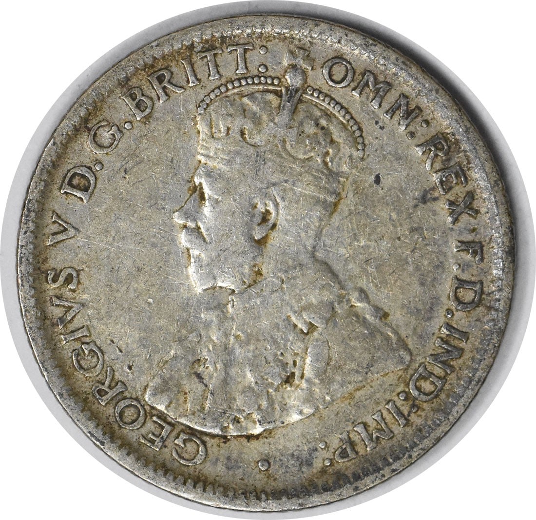 1918 M Australia 6 Pence KM25 F+ Uncertified: 1918 M Australia 6 Pence KM25 F+ Uncertified 1918 M Australia 6 Pence KM25 F+ Uncertified - A circulated example from the early 20th century, featuring a grade of F+, indicating a moderate level of we