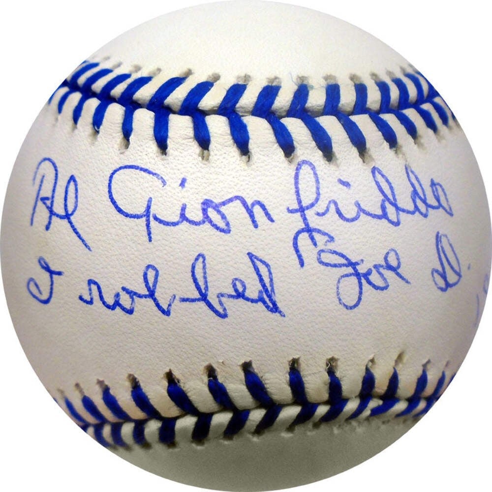 Al Gionfriddo I Robbed Joe D 10-5-47 Autographed Joe D Commemorative Baseball (1 of 3)