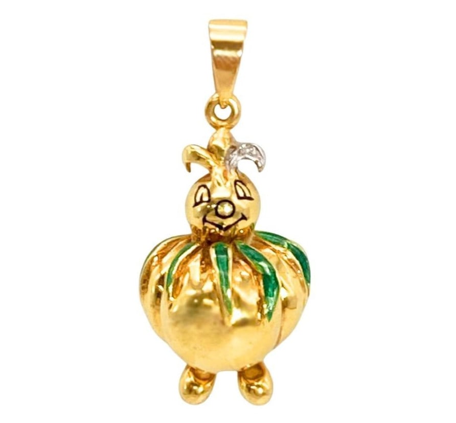 Damiani Clown Pierrot Diamond Pendant Necklace Yellow Gold 18k Vintage (1 of 10)