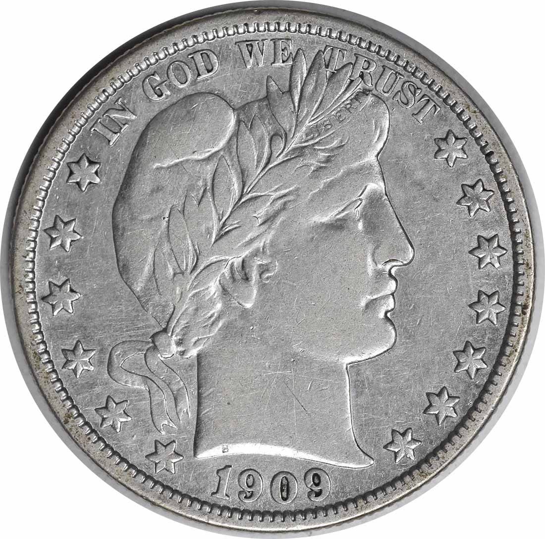1909-S Barber Silver Half Dollar Inverted S FS-501 EF Uncertified (1 of 2)