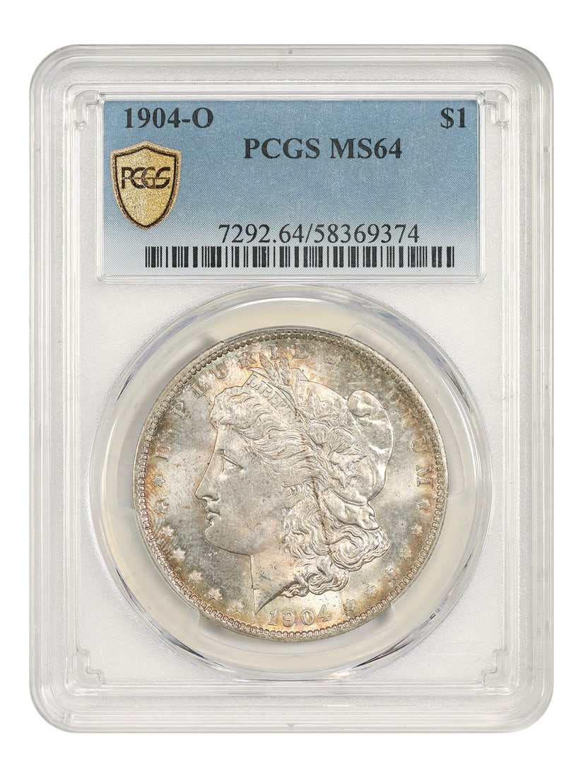 1904-O $1 PCGS MS64 - Morgan Dollar - Final Year O-Mint Morgan: 1904-O $1 PCGS MS64 - Morgan Dollar - Final Year O-Mint Morgan The 1904-O $1 Morgan Dollar, graded MS64 by PCGS, showcases the final year of O-Mint production in New Orleans. This uncirculated coin bo