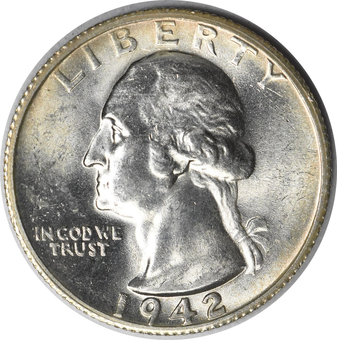 Uncertified Choice Washington Quarter 1942-S Silver: Uncertified Choice Washington Quarter 1942-S Silver Choice Uncirculated Washington Quarter 1942-S Silver, featuring the iconic design of George Washington on its obverse and an eagle on its reverse, m