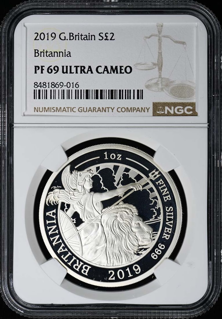 2019 G.Britain Britannia S2PND NGC PR69DCAM: 2019 G.Britain Britannia S2PND NGC PR69DCAM The 2019 G.Britain Britannia S2PND NGC PR69DCAM coin boasts a stunning PR69 grade, indicating exceptional quality and detail. Certified by the Numismatic Gu