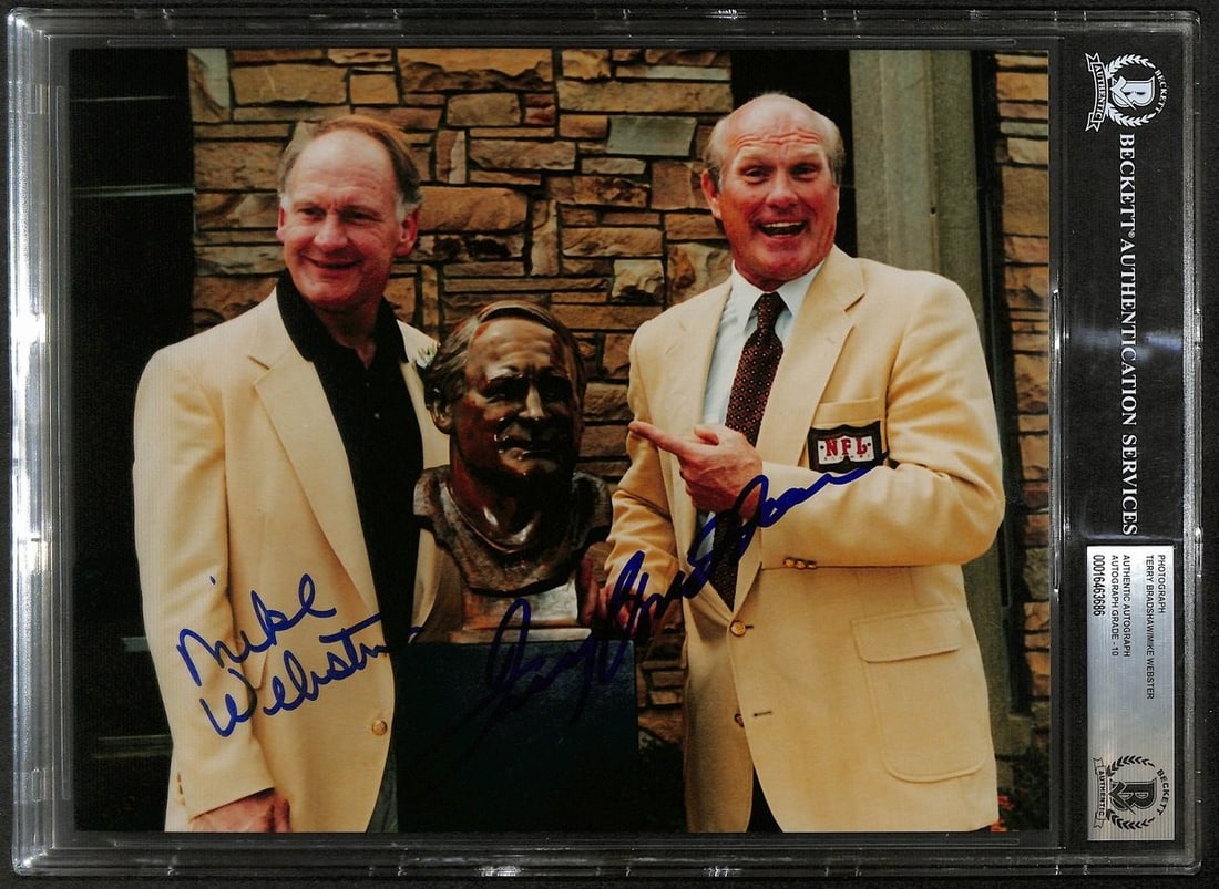 Bradshaw/ Webster Dual-Signed 8x10 Photo HOF Induction Steelers BAS 10 201294 (1 of 2)