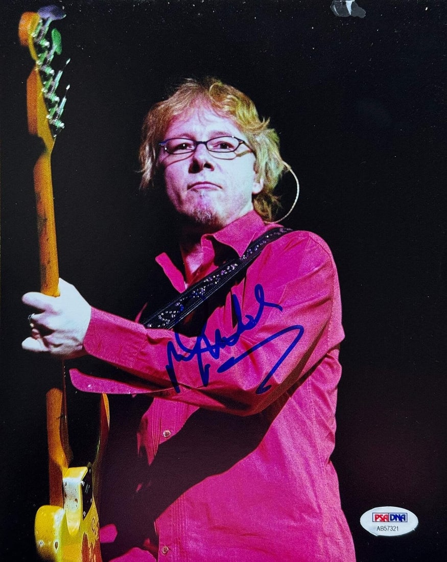 Mike Mills of R.E.M. Autographed 8x10 Celebrity Photo (PSA): Mike Mills of R.E.M. Autographed 8x10 Celebrity Photo (PSA) Mike Mills of R.E.M. has signed this 8x10 celebrity photo in blue sharpie across the front, adding a touch of personal charm to this unique 