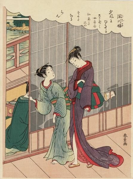 Japanese Woodblock Print Suzuki Harushige Fukagawa Brothel Nishiki e Takamizawa (1 of 1)