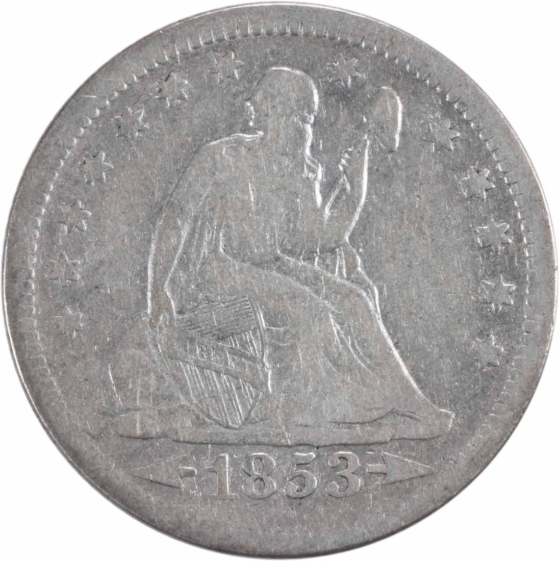 Liberty Seated Silver Quarter Arrows Rays F Uncertified (1 of 2)