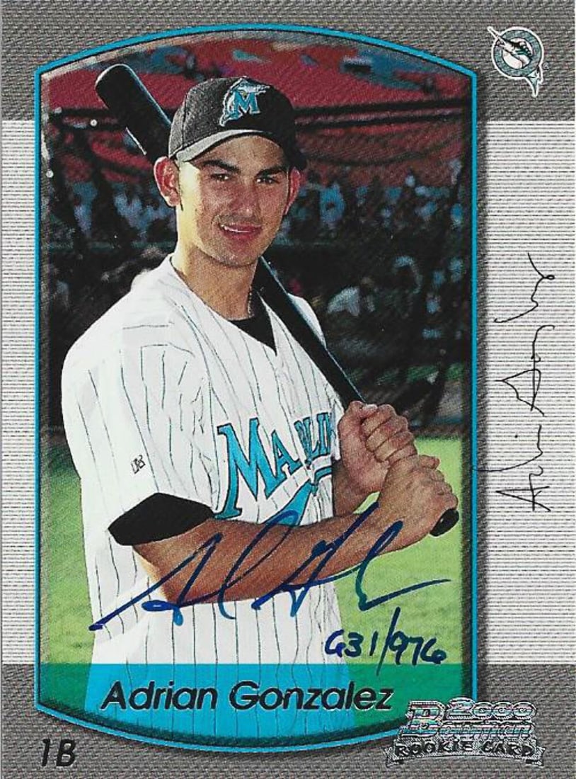 Autographed Bowman Rookie Card by Adrian Gonzalez #631/ 976 (1 of 1)