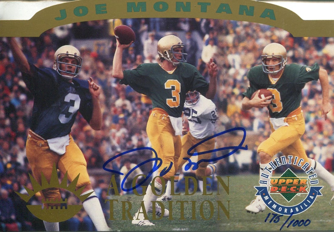 Joe Montana Autographed 1995 Upper Deck Over sized Card (UDA) (1 of 3)