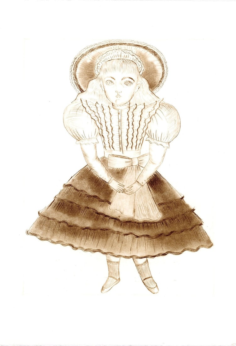 Japanese Contemporary Art Print From Etching Yotsuya Shimon Doll Love (1 of 6)