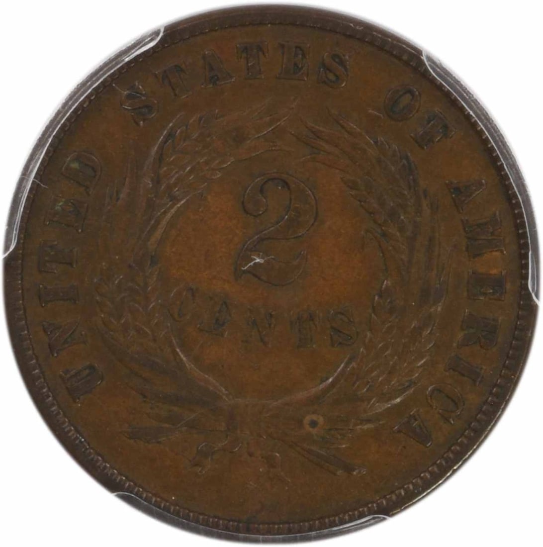 1872 Two Cent Piece EF40 PCGS - 3