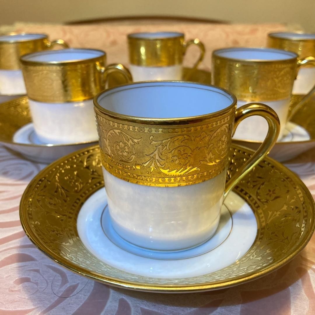 Haviland Limoges Thistle Demitasse Cup Saucer Set Of 6 rare Vintage Collectible: Haviland Limoges Thistle Demitasse Cup Saucer Set Of 6 rare Vintage Collectible Item Specifics: Brand: Haviland Type: Cup & Saucer Care Instructions: Hand Wash Only Original/Licensed Reproduction: Ori