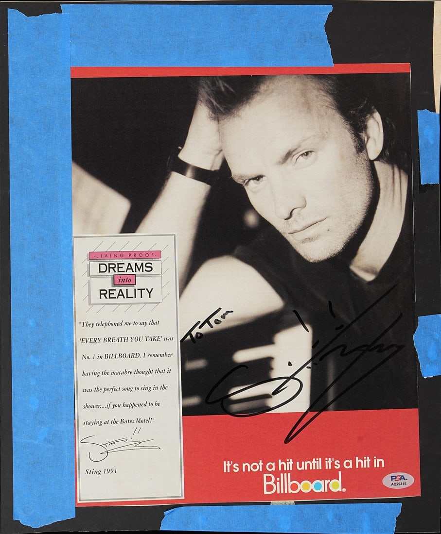 STING Signed/ Inscribed 11x14 Billboard Magazine Photo PSA/ DNA 205154 (1 of 3)