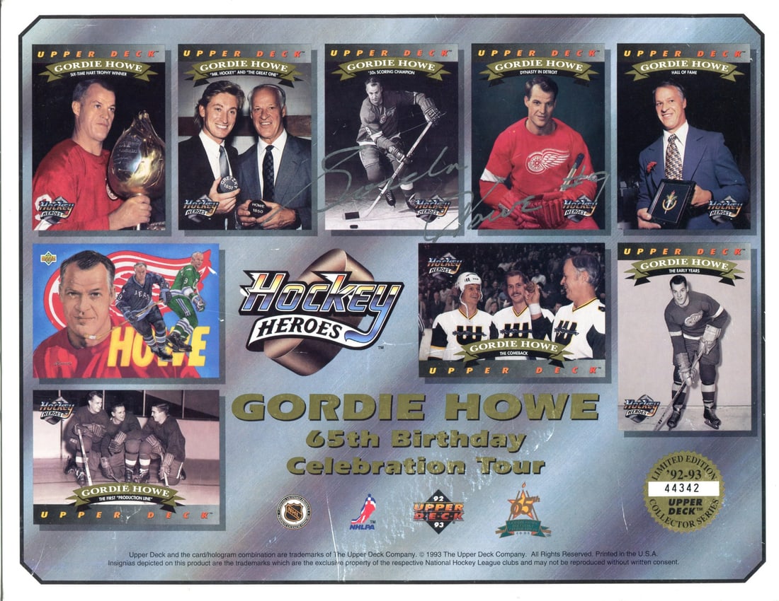 Gordie Howe Autographed Upper Deck 8x10 Photo Detroit Red Wings: Gordie Howe Autographed Upper Deck 8x10 Photo Detroit Red Wings Authentic Gordie Howe Autographed Upper Deck 8x10 Photo - A rare and unique piece featuring the legendary Detroit Red Wings forward, sig