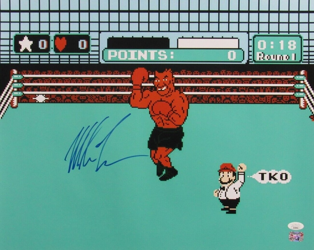 Mike Tyson signed Punch Out photo Nintendo 16x20 JSA 130930: Mike Tyson signed Punch Out photo Nintendo 16x20 JSA 130930 Item Specifics: Autograph Authentication: JSA Original/Reprint: Original Product: Photo Sport: Boxing Signed: YES Product Disclaimer: Not af