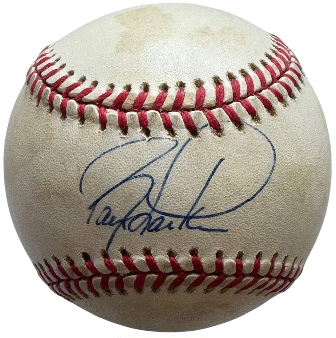 Barry Larkin Autographed Official National League Baseball (JSA): Barry Larkin Autographed Official National League Baseball (JSA) Signed in blue pen across the sweet spot on a Leonard Coleman baseball, Barry Larkin's mark adds a touch of authenticity to this offici