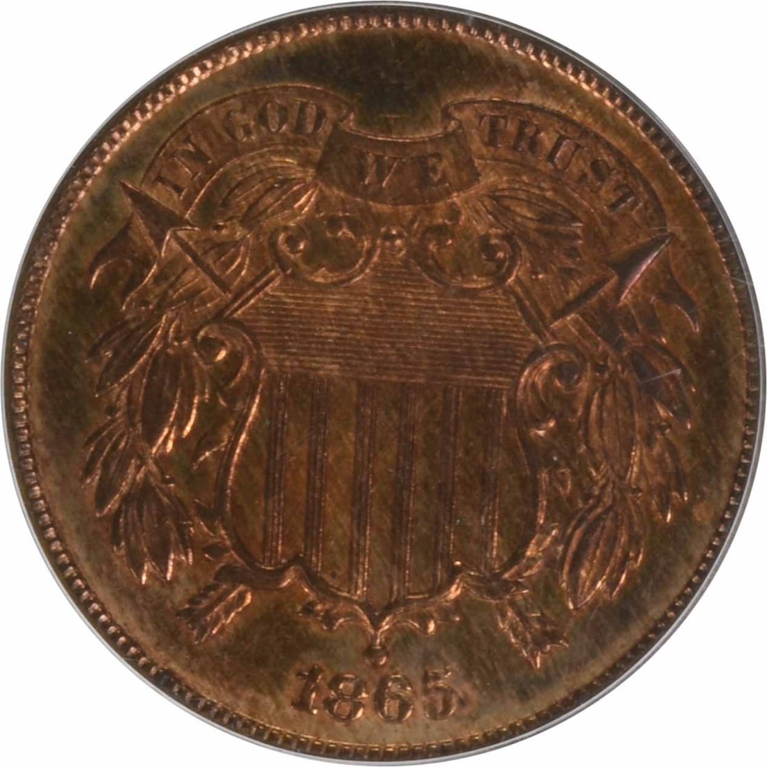 Two Cent Piece MS64RD PCGS - 2
