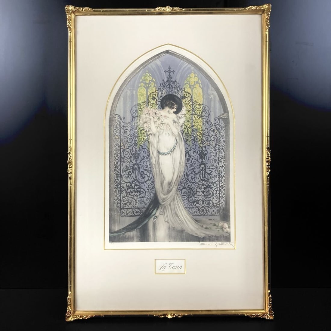Louis Icart Tosca Original Etching Gothic Signed Copyright 1928 Art Deco (1 of 8)