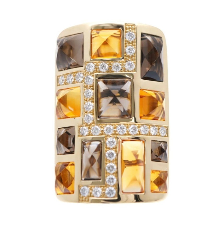 Rodney Rayner Diamond Color Gemstone 18k Yellow Gold Cocktail Ring 18.5grams (1 of 10)