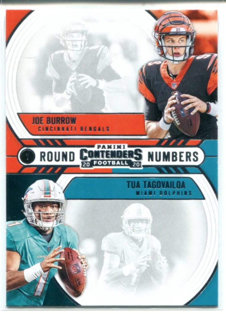Joe Burrow & Tua Tagovailoa 2020 Panini Contenders Rookie Card #RN-BT (1 of 2)