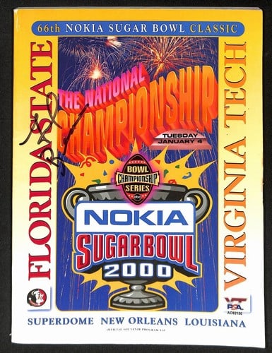 Frank Beamer Signed 2000 Sugar Bowl Game Program VA Tech PSA/ DNA 193681 (1 of 1)