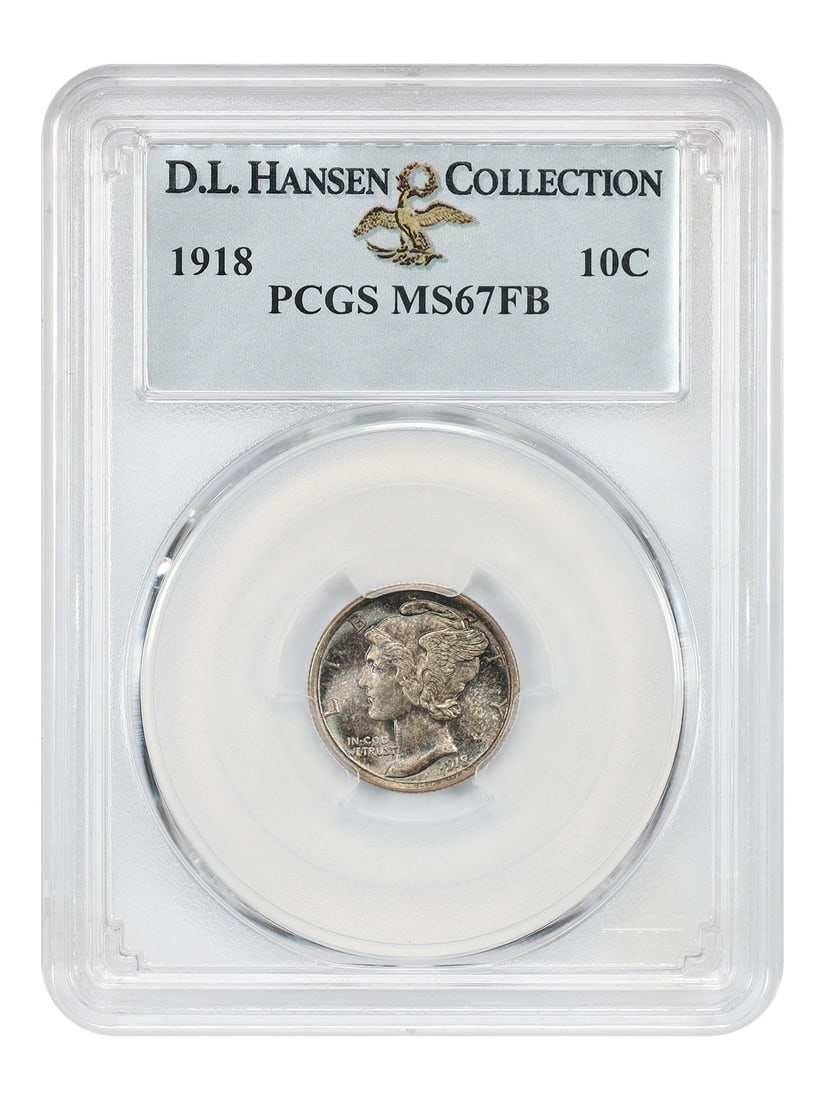1918 10C PCGS MS67FB ex: D.L. Hansen (1 of 4)