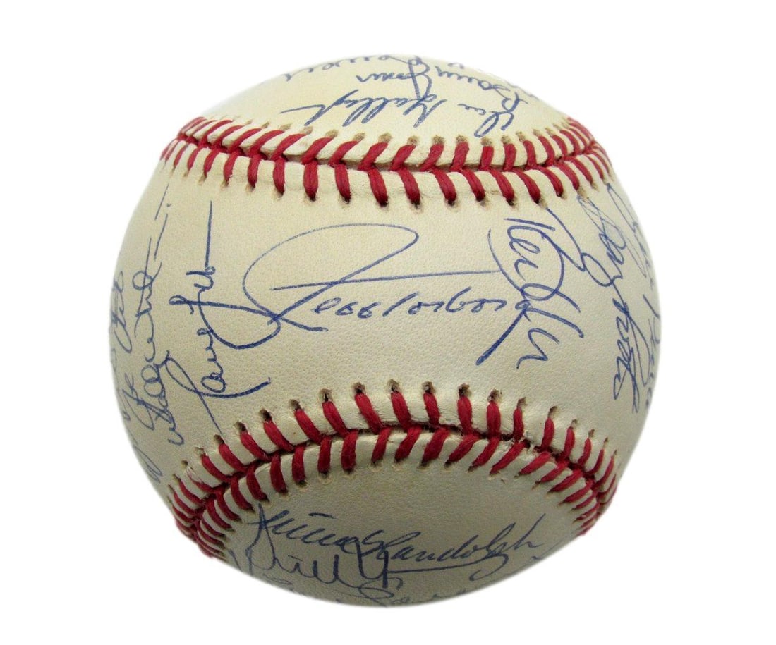 1992 Mets Team Autographed by 30 Torborg Murray Gooden ONL Baseball 182809: 1992 Mets Team Autographed by 30 Torborg Murray Gooden ONL Baseball 182809 This 1992 New York Mets baseball, signed by 30 Torborg Murray Gooden, bears the mark of one of the most iconic pitchers in te