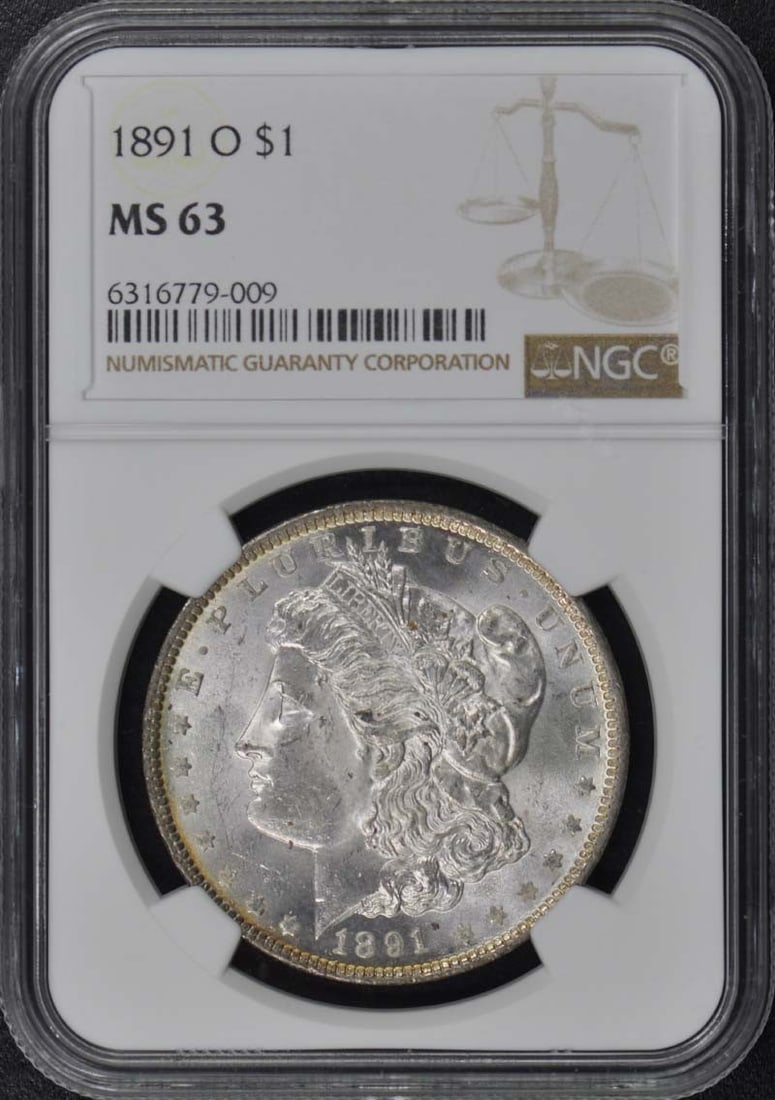 1891-O Morgan Dollar S$1 NGC MS63: 1891-O Morgan Dollar S$1 NGC MS63 The 1891-O Morgan Dollar S$1 NGC MS63 boasts an impressive NGC certification and a high-grade MS63 rating, indicating exceptional condition. This uncirculated coin wa