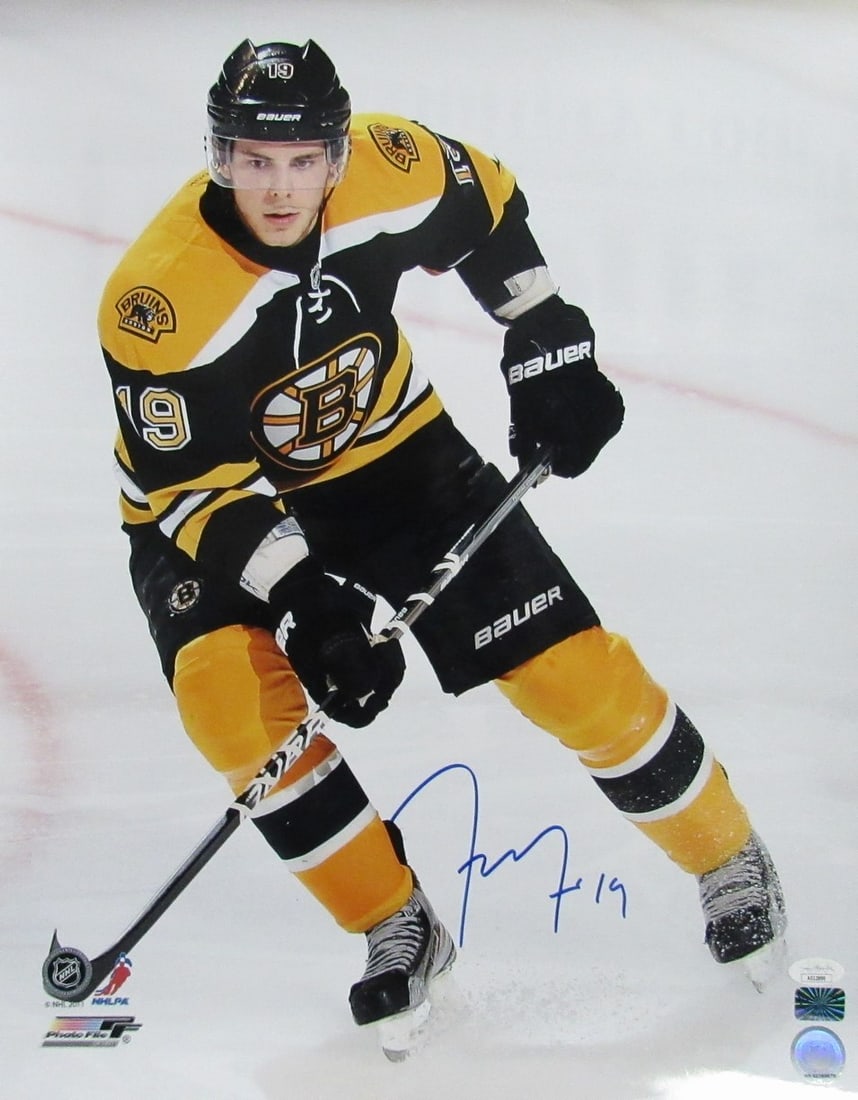 Tyler Seguin Autographed 16x20 Photo Dallas Stars JSA: Tyler Seguin Autographed 16x20 Photo Dallas Stars JSA Original 16x20 photo of Tyler Seguin in his Dallas Stars jersey, signed by the player. The photo bears a JSA authentication sticker, verifying its
