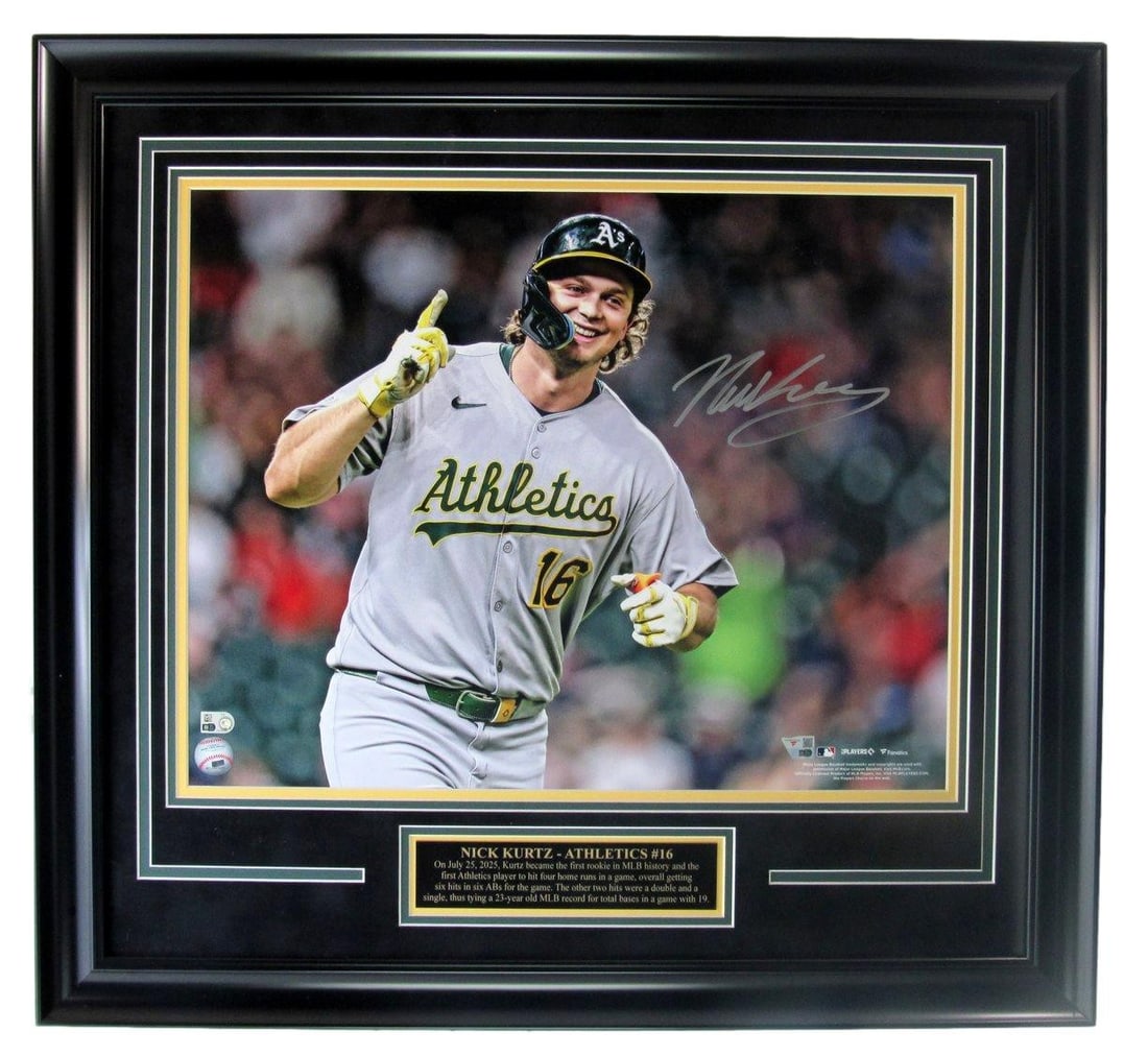 Kurtz Oakland Athletics Signed Fanatics Photo Framed 16x20 Autographed Photo (1 of 5)