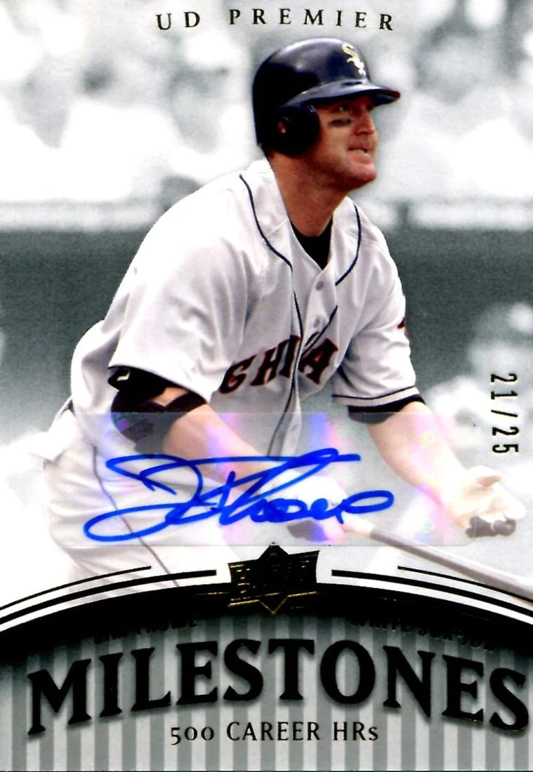 Jim Thome 2008 Upper Deck Milestones Autographed Card #21/ 25 (1 of 2)