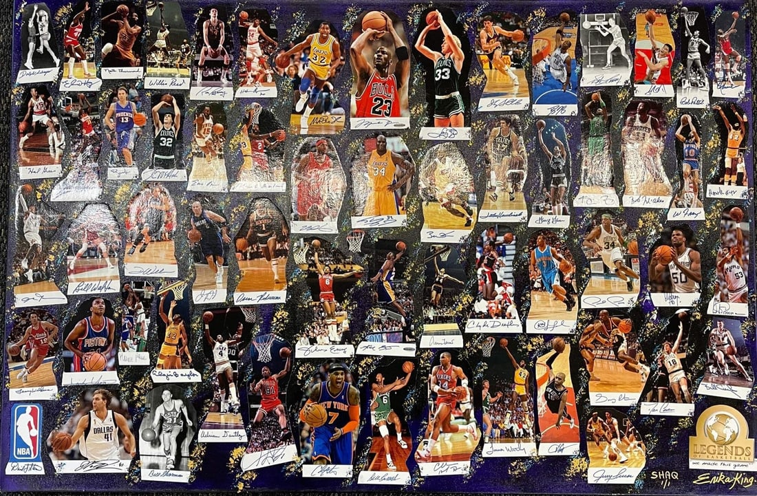 Legends of Basketball Autographed 40x60 Litho (JSA) (1 of 6)
