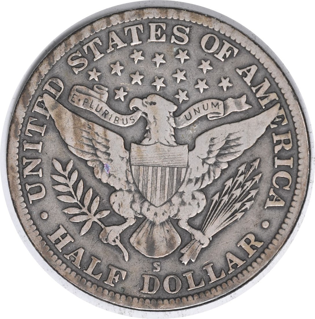 1912-S Barber Silver Half Dollar VF Uncertified - 2