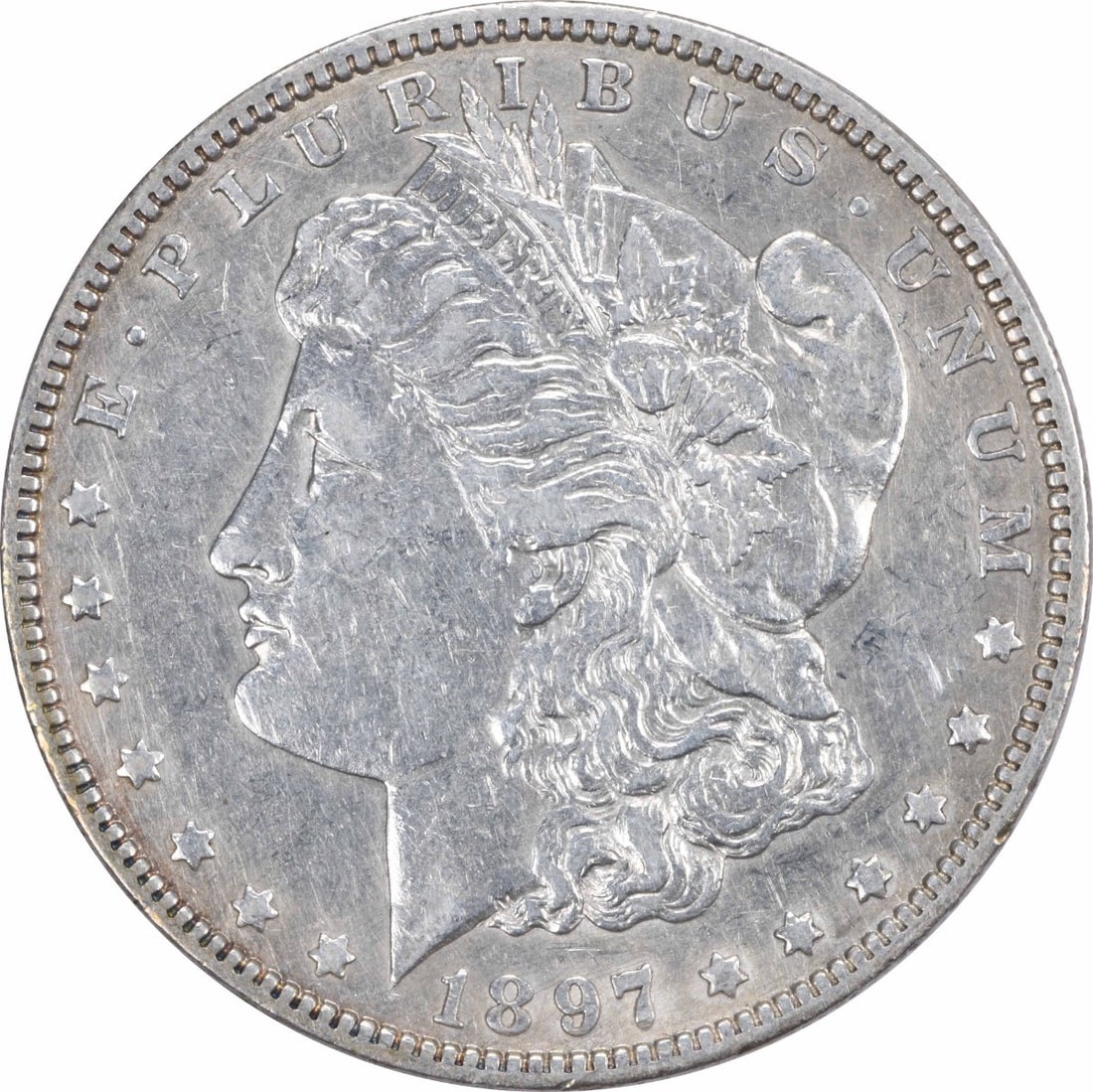 1897-O Morgan Silver Dollar EF Uncertified: 1897-O Morgan Silver Dollar EF Uncertified The 1897-O Morgan Silver Dollar EF Uncertified boasts an impressive EF grade, indicating excellent condition with minimal wear. This circulated coin features