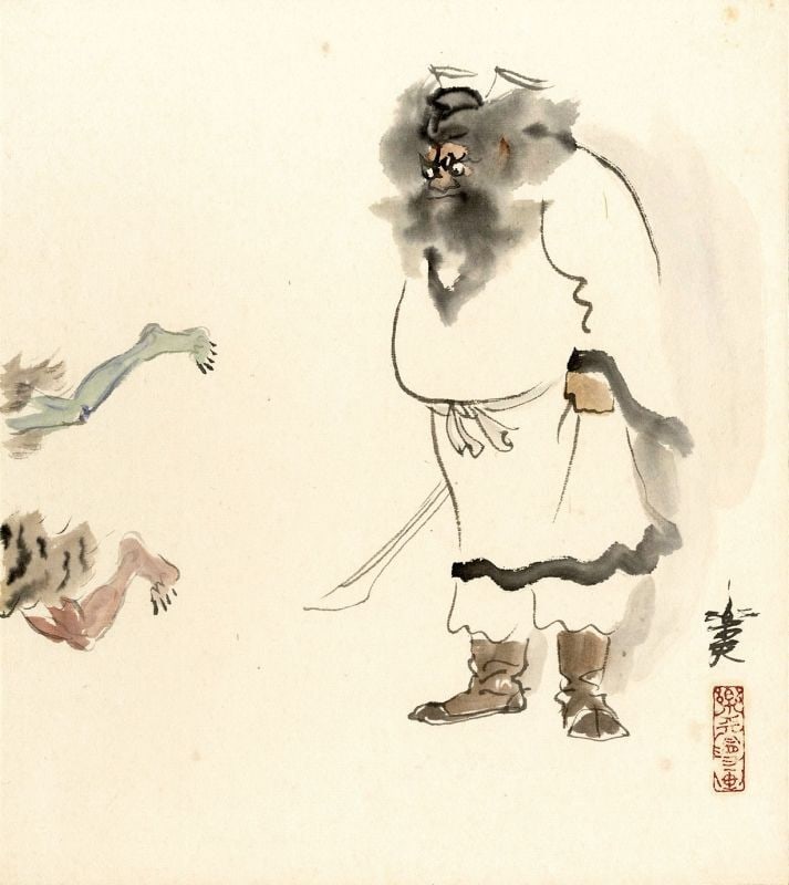 Rakuten Kitazawa Shikishi Art Enma Fleeing Oni Japanese Manga Father Print: Rakuten Kitazawa Shikishi Art Enma Fleeing Oni Japanese Manga Father Print Item Specifics: Artist: Rakuten Kitazawa Subject: King Enma and Fleeing Oni Material: Paper Shikishi Board Style: Japanese Ye