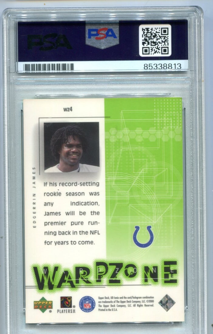 Edgerrin James 2000 Upper Deck Warpzone PSA Auto Auth Card - 2
