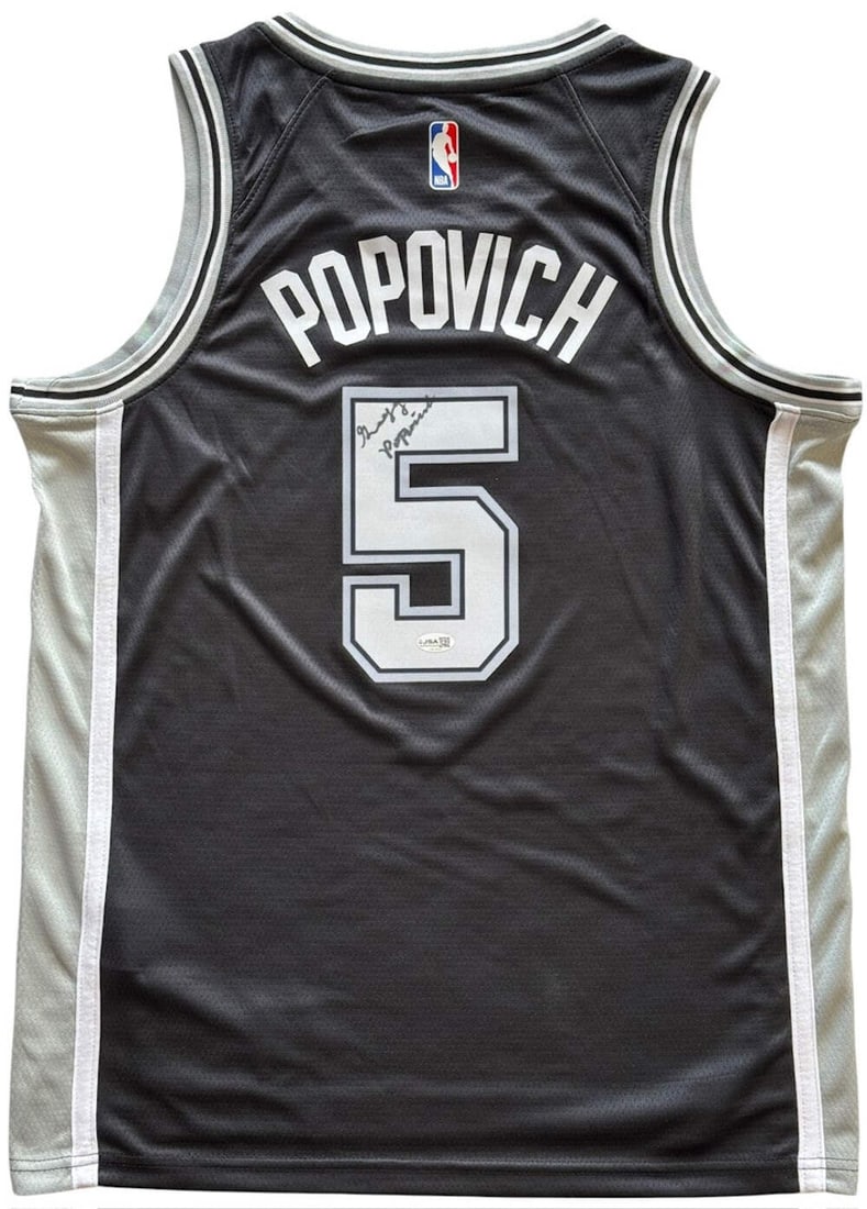Nike Swingman Icon Edition Gregg Popovich Autographed San Antonio Spurs Jersey (1 of 4)