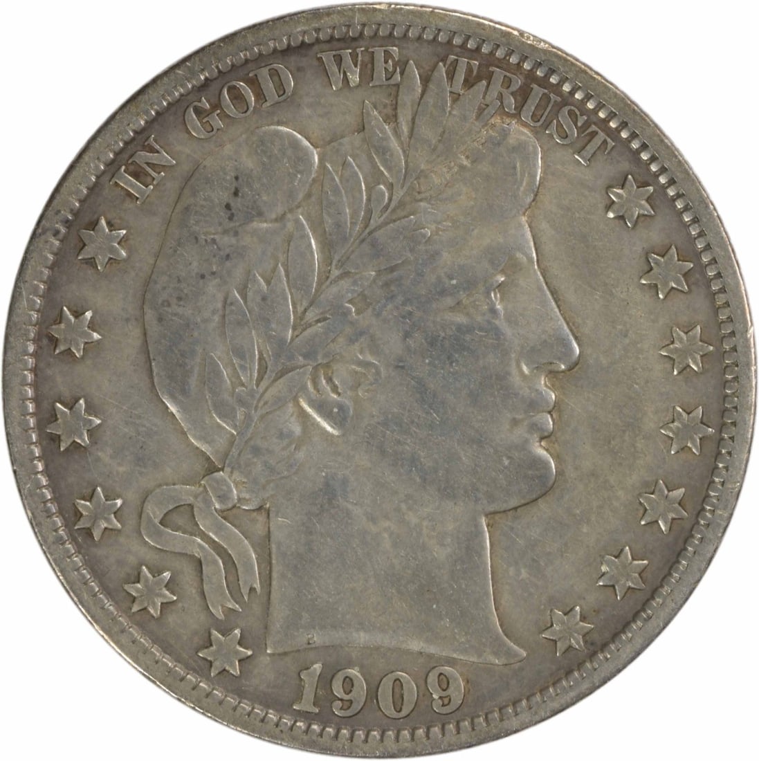 1909-S Barber Silver Half Dollar EF Uncertified: 1909-S Barber Silver Half Dollar EF Uncertified This 1909-S Barber Silver Half Dollar features an EF Uncertified grade, showcasing its condition. Certified as circulated and bearing the S mint mark, i