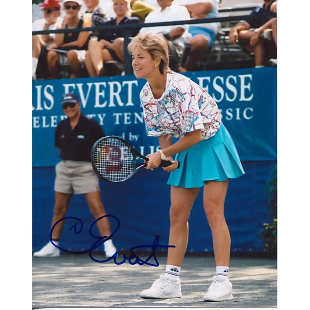 Chris Evert Autographed 8x10: Chris Evert Autographed 8x10 Autographed Chris Evert 8x10 photo from the prime of her career, capturing her tennis legacy. This rare collectible features a notable figure in women's tennis history. Be