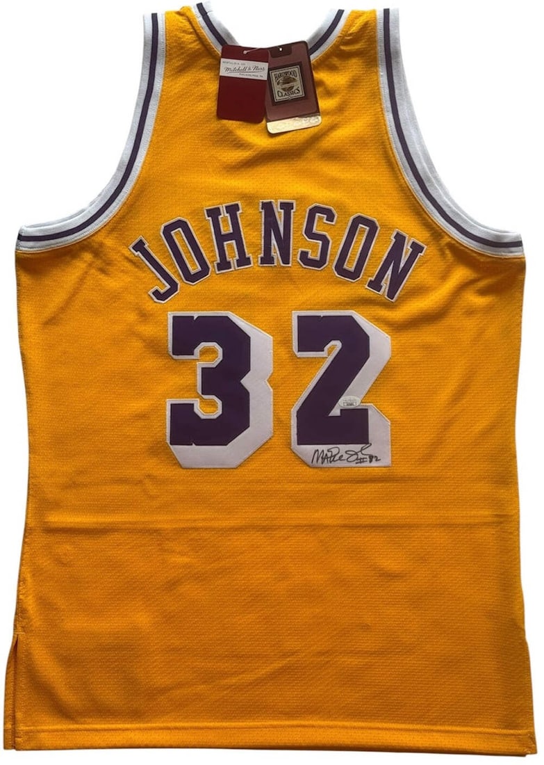 Mitchell & Ness Authentic Jersey Autographed By Magic Johnson JSA (1 of 4)
