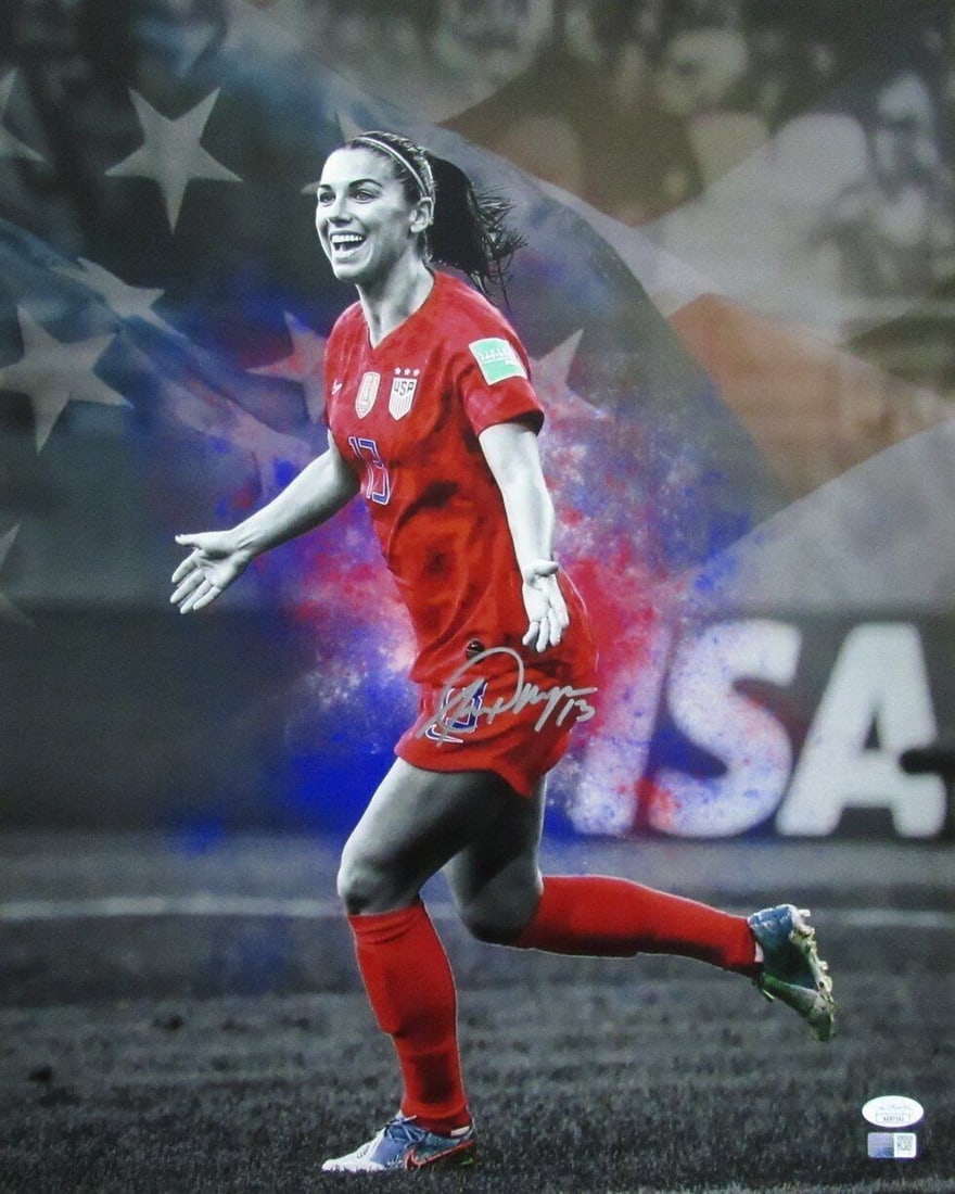 Alex Morgan US Women's Soccer Signed/ Autographed 16x20 Photo JSA 175264: Alex Morgan US Women's Soccer Signed/ Autographed 16x20 Photo JSA 175264 Authentic Alex Morgan US Women's Soccer signed photo, verified by JSA. This 16x20 inch photo features the talented soccer playe
