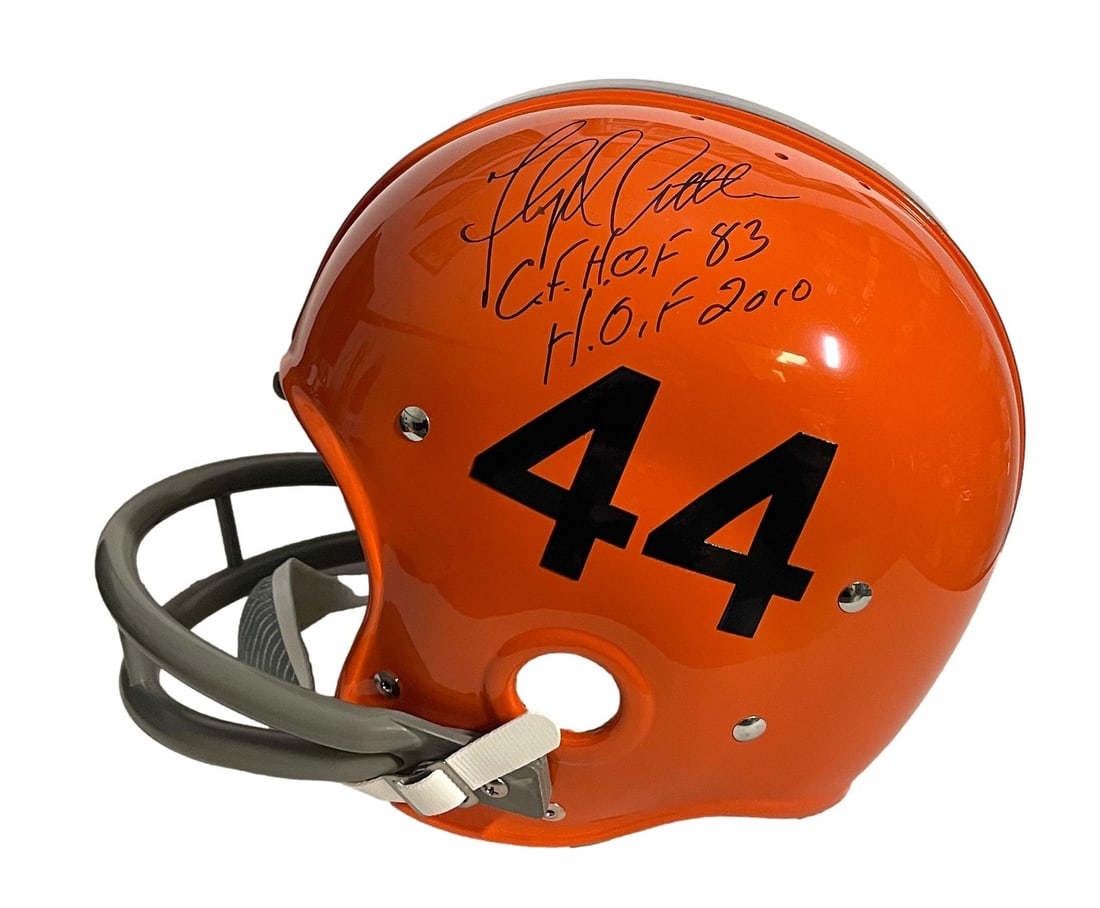 Suspension helmet signed by Floyd Little full size HOF TK 2-bar Syracuse (1 of 6)