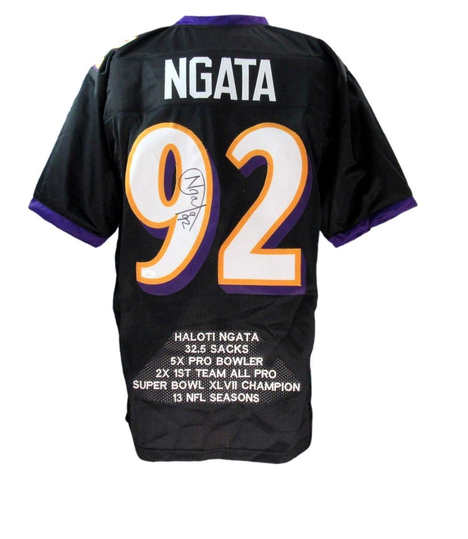Haloti Ngata Autographed Baltimore Ravens Custom Jersey JSA 186823 (1 of 5)