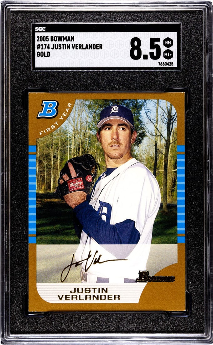 Justin Verlander 2005 Bowman #174 Gold 8.5 SGC (1 of 2)