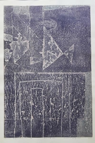 Hideo Hagiwara 1965 Abstract Woodblock Print Ancient Song No 5 Signed 5 50 (1 of 7)